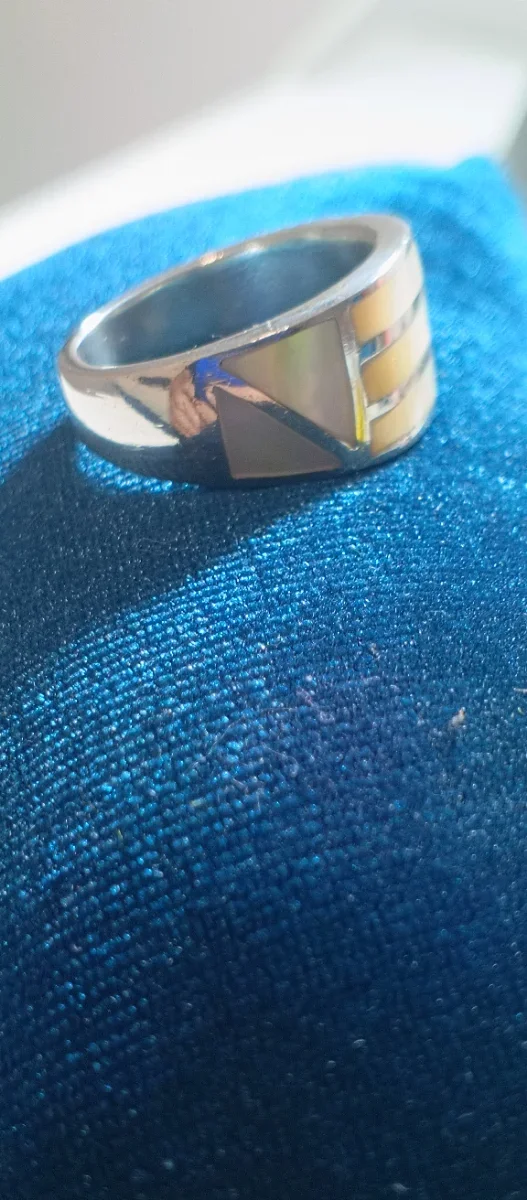 Anillo Plata Ley Nacar Geométrico - Imagen 2